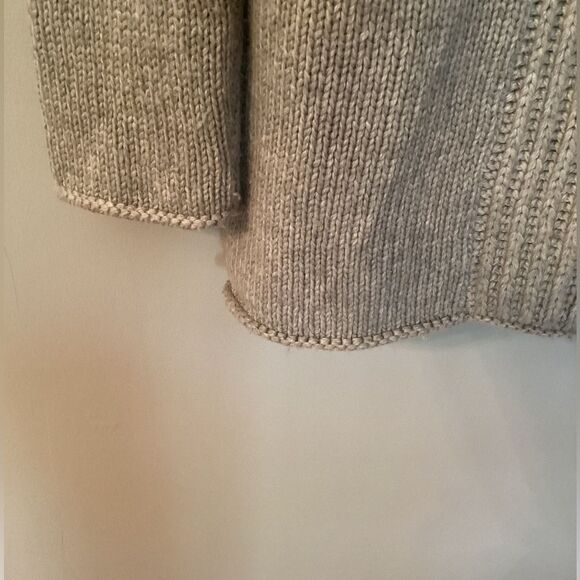 SOFT SURROUNDINGS SIZE XL GREY COUNTRY WEEKEND LEATHER BELTED CARDIGAN SWEATER - Picture 6 of 8